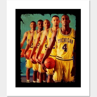 Fab Five - Vintage Design Of Basketball Posters and Art